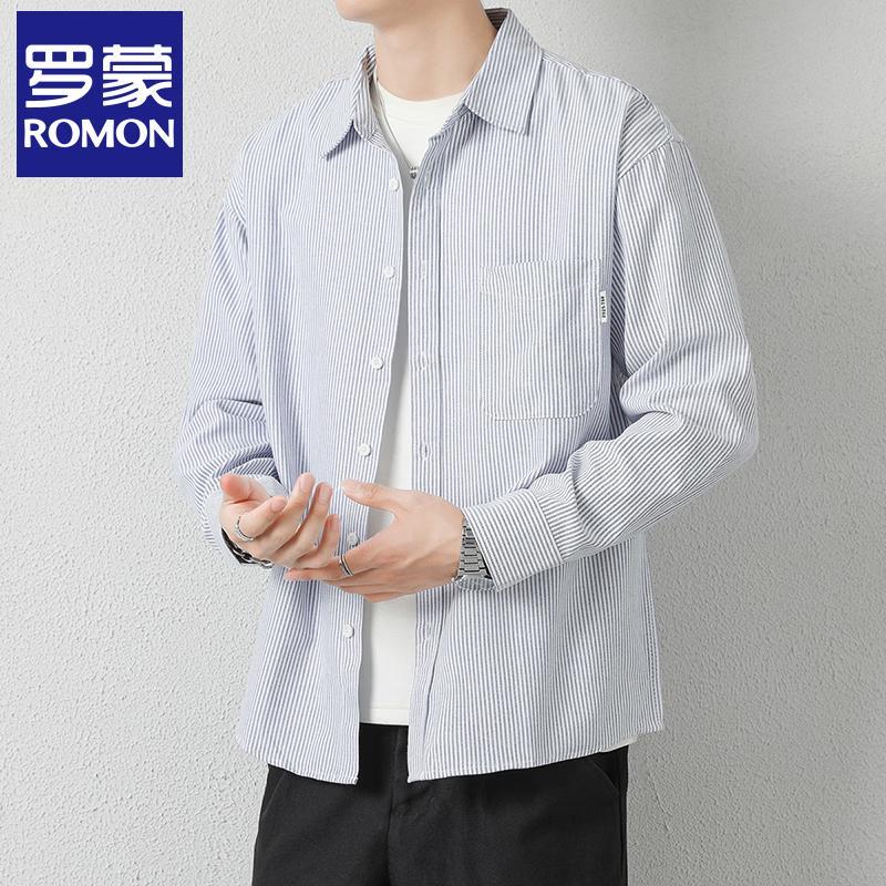 Luomen Men s Striped Long-Sleeve Casual Shirt L