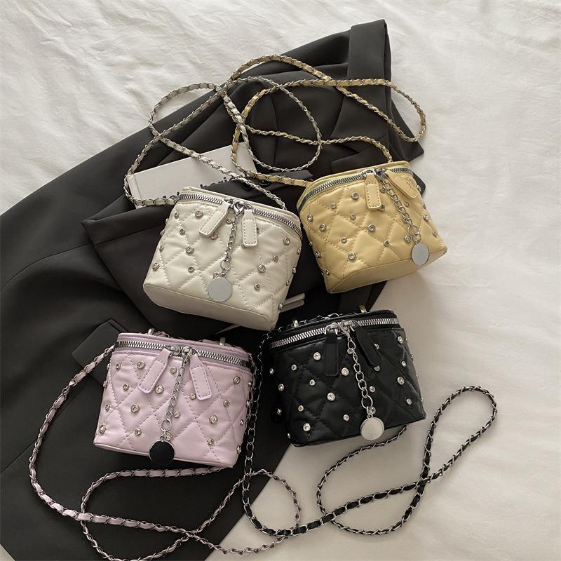 Korean Xiaoxiangfeng Rhombus Chain Bag Versatile Box Bag Women's New Summer Crossbody Bucket Bag
