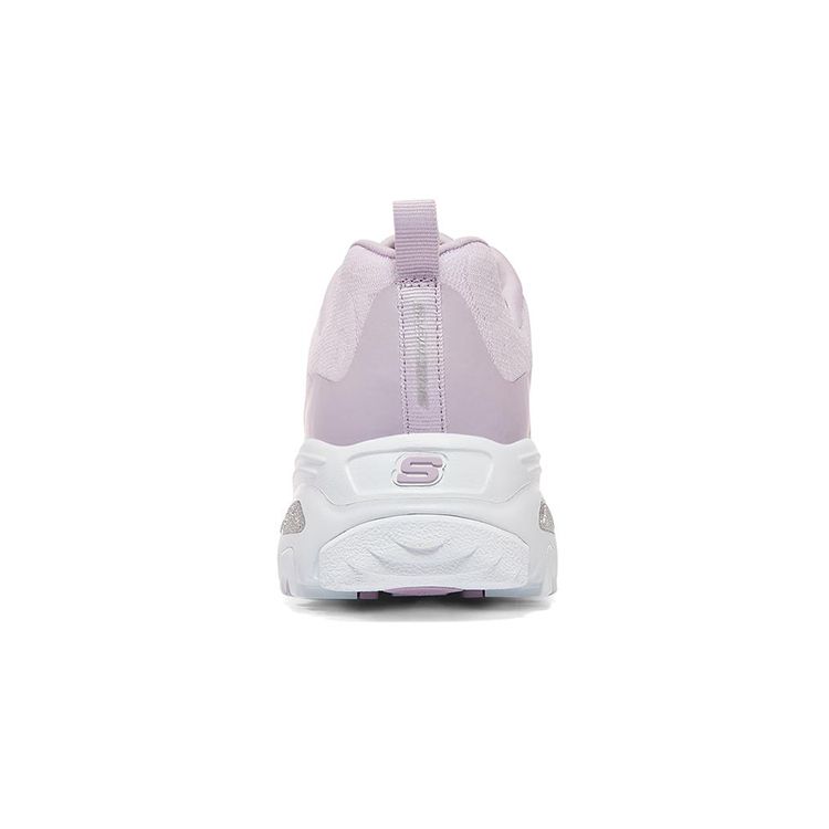 Skechers DLites 1.0 Mesh Synthetic Leather Lace-Up Low-Top Dad Shoes Women Sneakers Lavender 896027-LAV