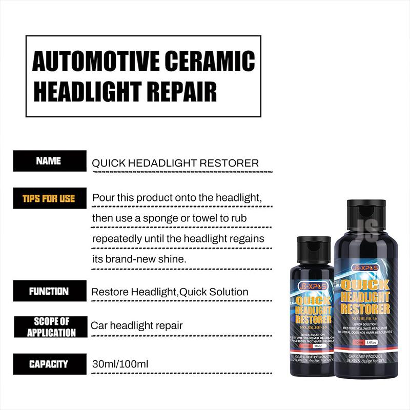 30/100ml Headlight Restoration Polishing Headlamp Remove Oxidation Headlight Polish Liquid