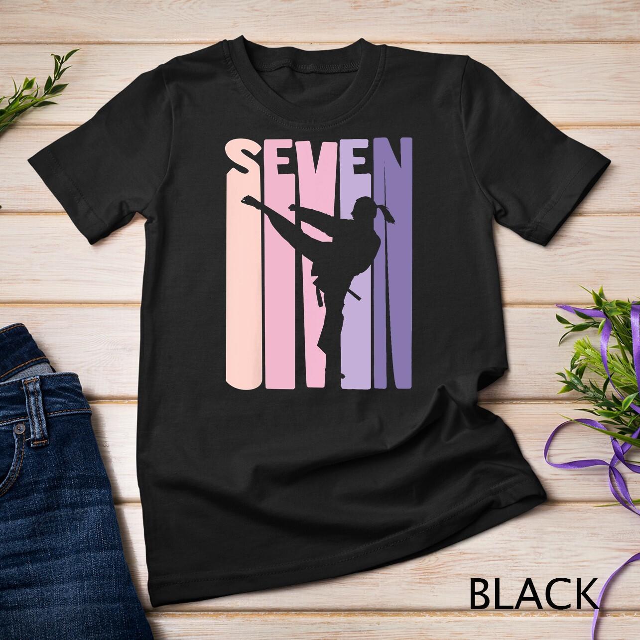 7th Birthday Gift Karate Retro Taekwondo Martial Arts Girls T-Shirt Mens Womens Tees Top S