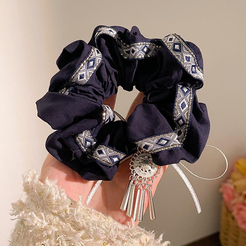 Gomas para el pelo hechas a mano de estilo étnico chino: Diseño Minoritario con Accesorios para Coleta de Puntos Ondulados