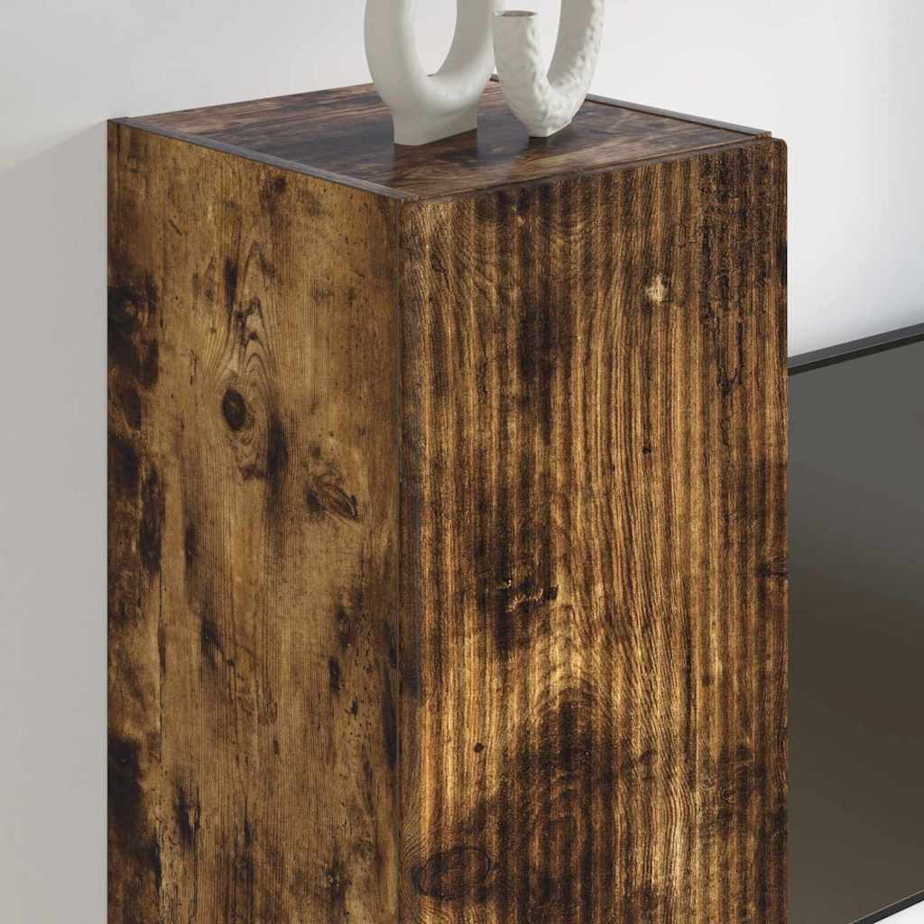 TV Wall Cabinet Smoked Oak 30 X 31 X 100 Cm Engineered Wood
