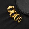 Anello Semplice Placcato Oro 18K Acciaio Inossidabile Liscio Anello di Fidanzamento Matrimonio per Coppia Impermeabile Gioiello per Dita Regalo per Uomini Donne