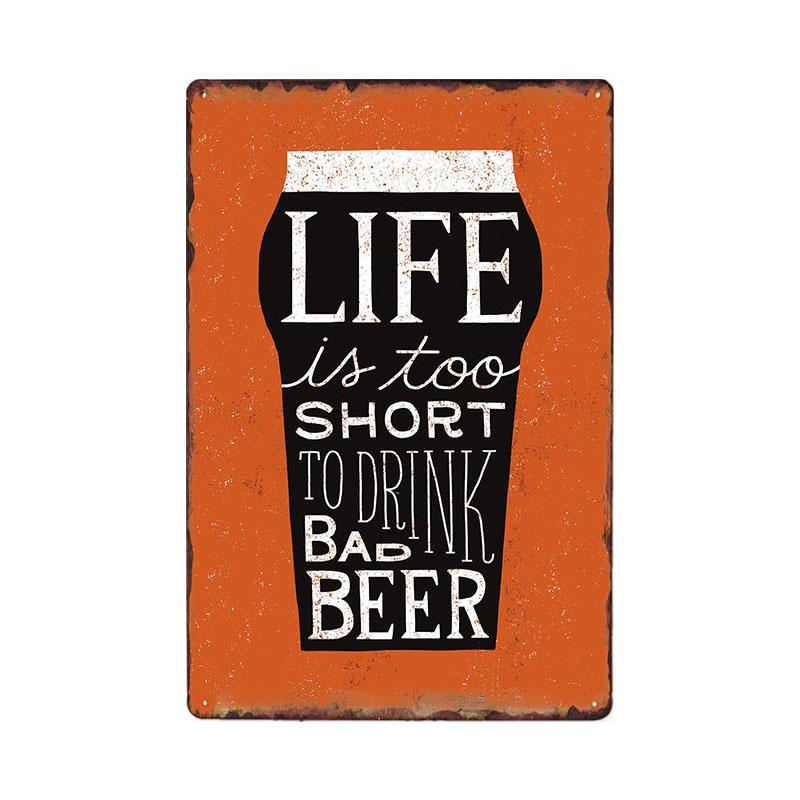 Beer Vintage Metal Tin Sign Chic Home Bar Cafe Poster Wall Decor Art Plaque Pub Tavern Retro Decorative Plates 20*30 CM