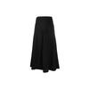 FW21 Logo Solid Color Buckle Waist Long Skirt Women Skirts Black GK4471