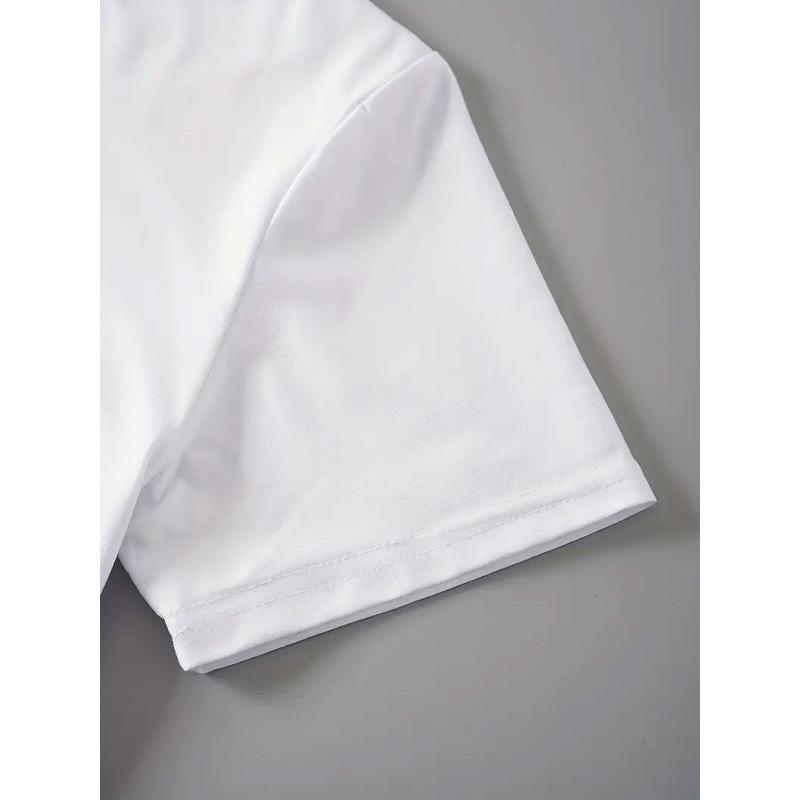 Europese maten T-shirt met korte mouwen en letterprint