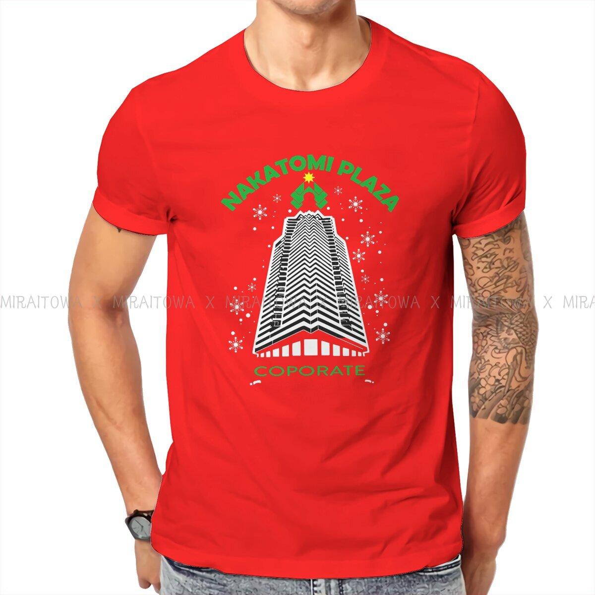 Крепкий орешек Фильм Рождественская вечеринка 1988 Брюс Уиллис Хлопковая футболка Площадь Накатоми Базовая футболка Оверсайз Мужская футболка S