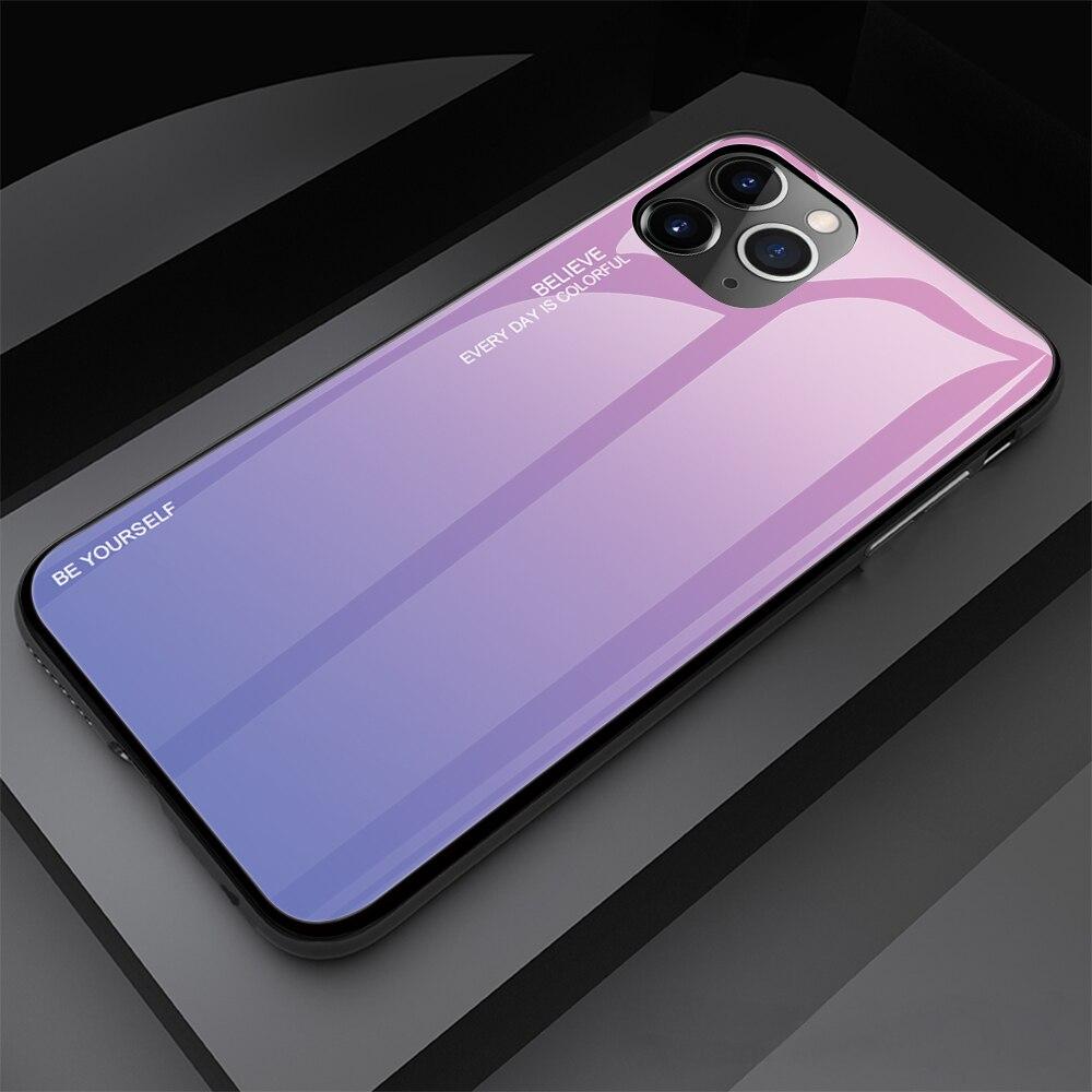 Pro iPhone 12 11 Pro Max Case Pouzdro z tvrzeného skla Gradient Pro iPhone X XR XS Max 7 8 6 6s 7Plus 8Plus 11 Pro Max 12 Mini Cover