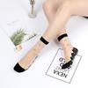 5 Pairs of Women's Spring and Summer Plus Cotton Bottom Floral Mesh Non Slip Crystal Silk Mid Tube Socks