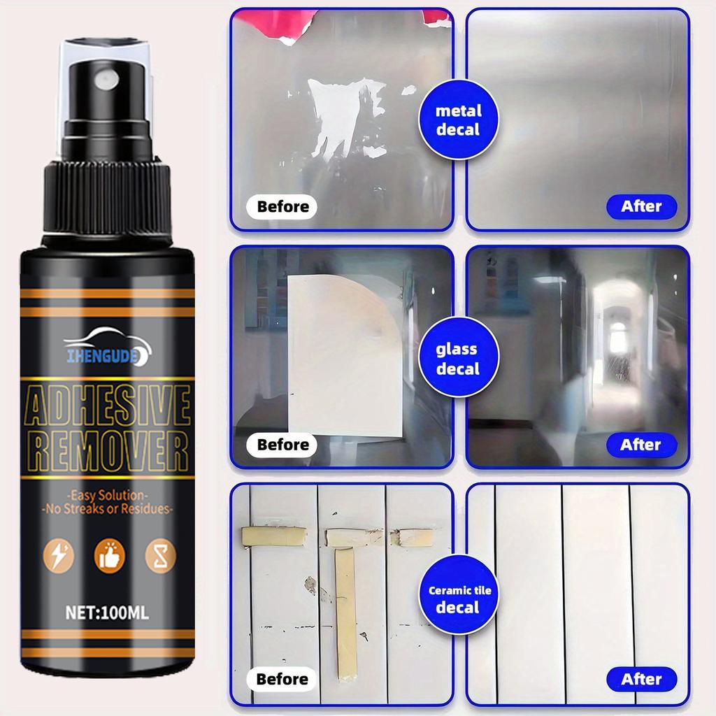 Multi-Purpose Adhesive Remover, Suitable for Glass, Tiles, Metal, and Plastic, Does Not Damage Surfaces, Quickly Removes Labels, Stickers, 
