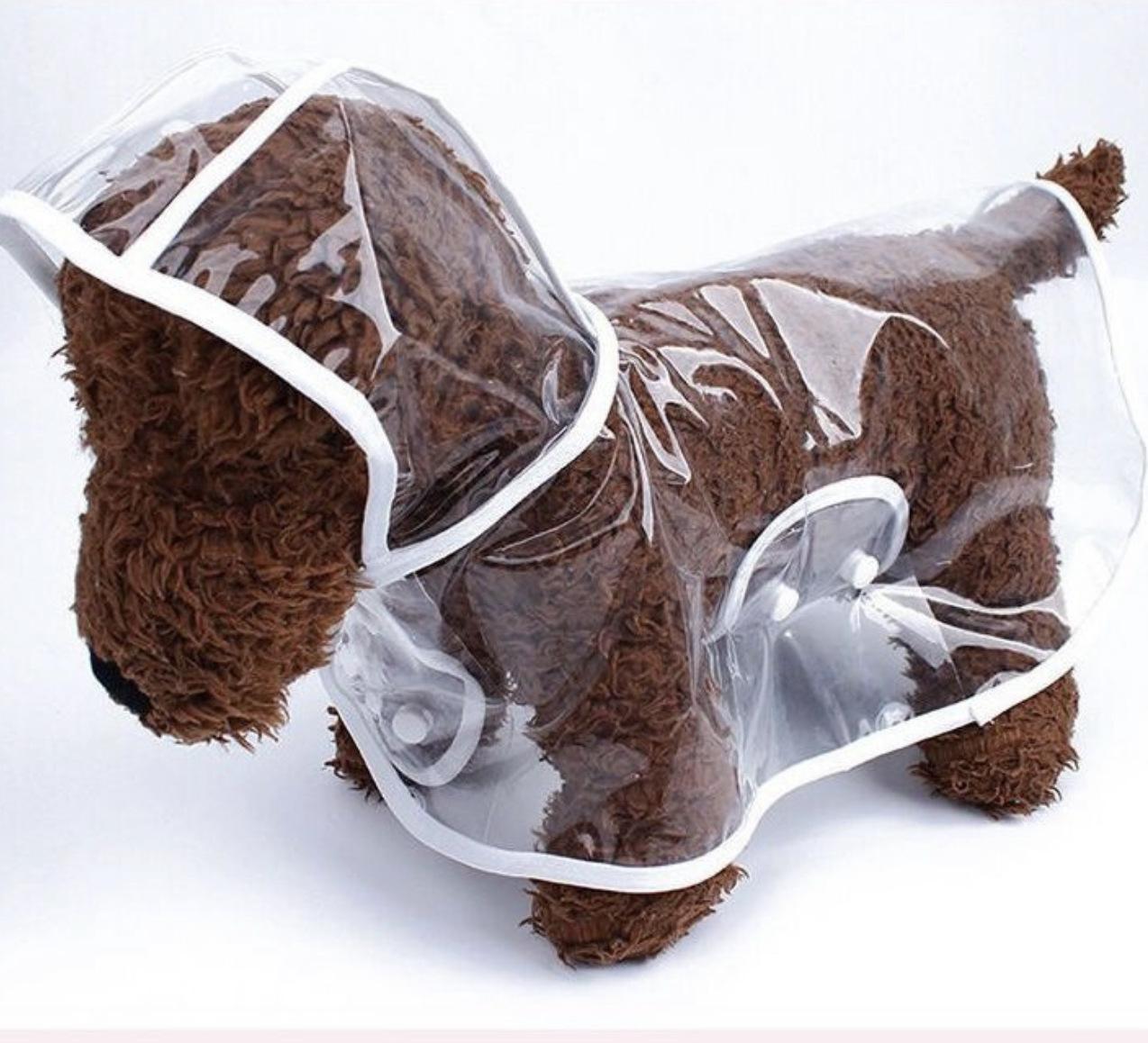 

Водонепроницаемый дождевик для собак с капюшоном, прозрачная куртка-дождевик для маленьких, средних и больших собак, кошек, прочная и легкая дождевик для улицы 2XL белый