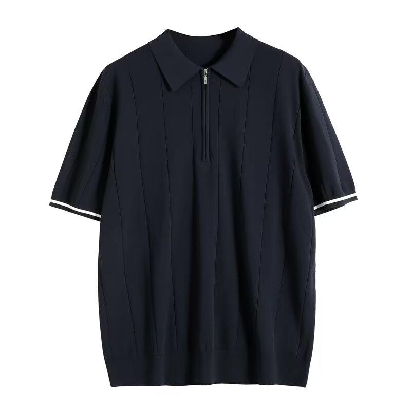 Men's Trendy Slim Fit Lapel Polo - Short-Sleeved Korean Style 2023 Summer T-Shirt