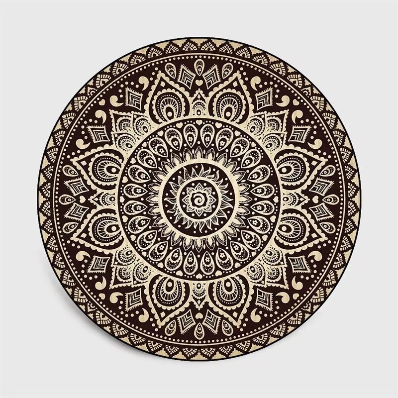 Bohemia Mandala Round Carpet Living Room Geometric Ethnic Flowers Circle Rug Bedroom  Anti-slip Vintage Floor Mat Home Decor