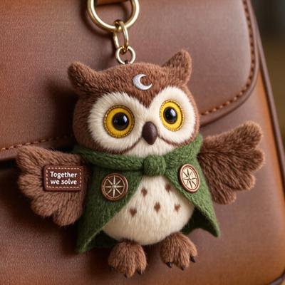 Emotional Support Bag Charm Positive Plush Animal Pendant Cat Dog Keychain Charm with Embroidered Message for Backpack Purse