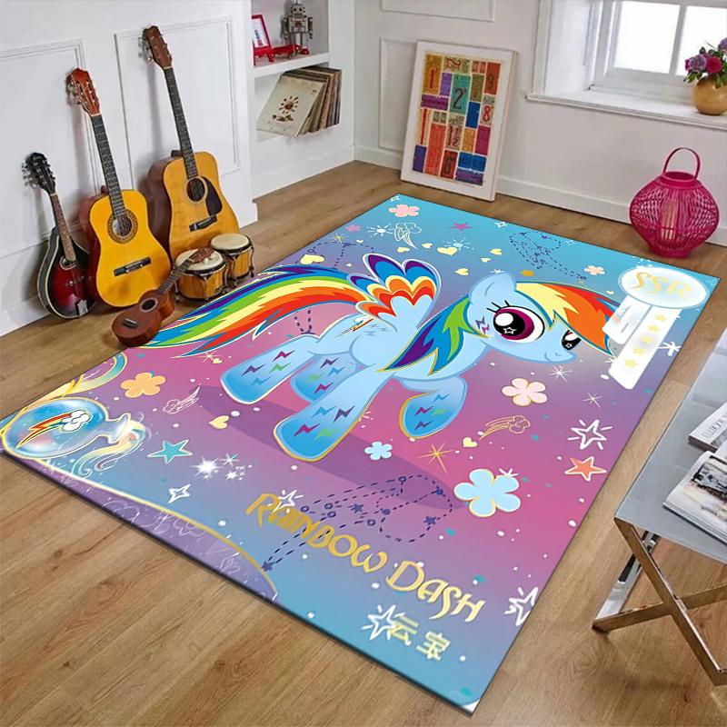 Rainbow Dash Polyester Carpet, Soft Indoor Mat for Office Chair, Living Room, Computer Desk - Decorative Home Office Rug Design