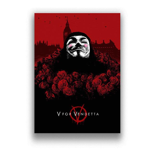 Klassieke Hackers Movie V voor Vendetta Posters en Prints Canvas Schilderij Abstract Decoratief Home Decor