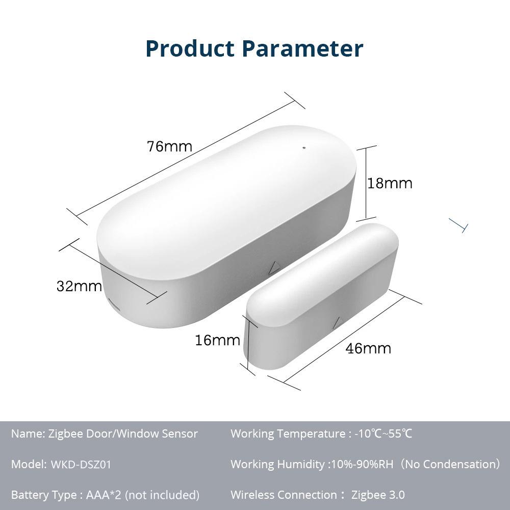 Graffiti Smart Zigbee Door/Window Magnetic Sensor with Remote Alarm & Tuya App Integration