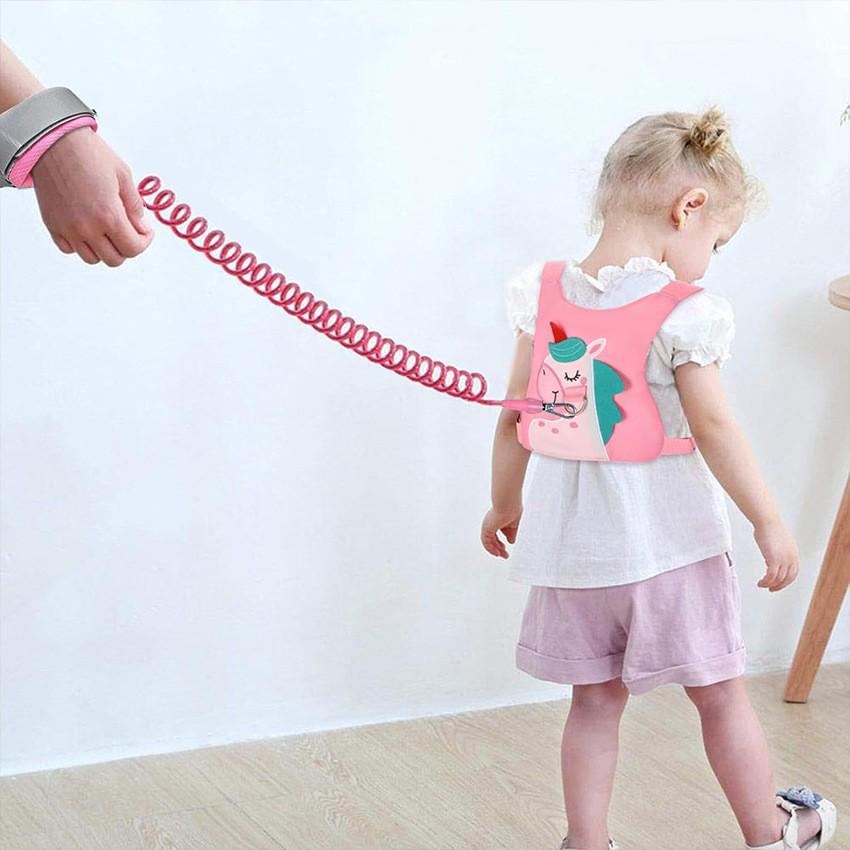Children's Anti-Lost Safety Leash and Backpack Combo with Traction Rope and Wristband for Strollers