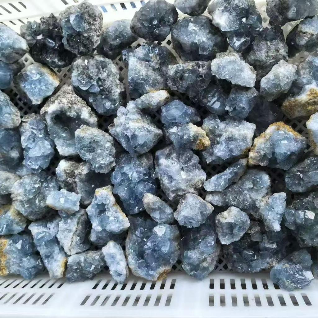 Blue Calcite & Lapis Lazuli Natural Crystal Cluster - Home Decoration Specimen.