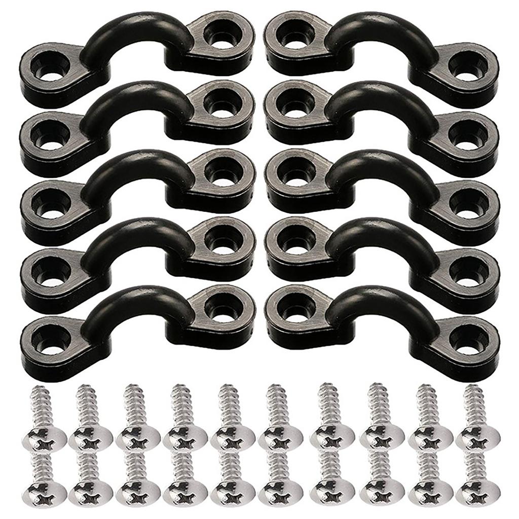 10PCS/20PCS C-Shaped Sailing Deck Rope With Screws Marine Hardware Fixed Handle Buckle Replacement Parts For Kayak Boat Accessories