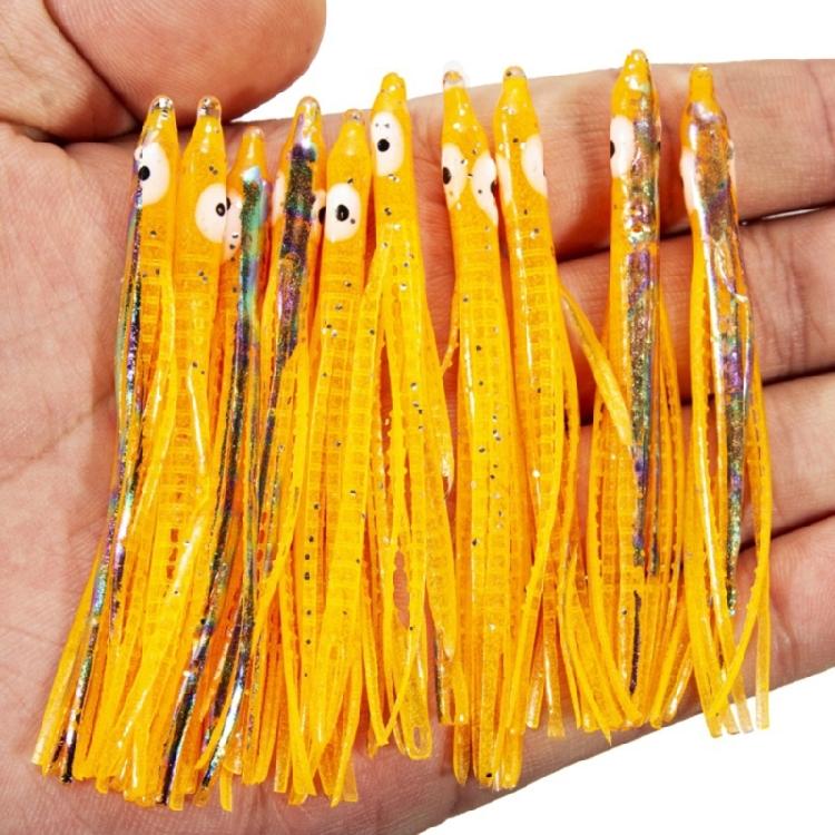 10Pcs 8cm Octopuses Soft Fishing Lure Octopuses Squid Soft Baits Skirted Squid Jigging Sea Fishing Baits Easy To Use