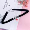 S925 Silver EKG Red Heart Choker Necklace - Black Rope Jewelry for Christmas & Valentine's Day Gift