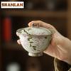 Hand-painted Wisteria Flower Two Talents Gaiwan Traditional Tea Tureen Tea Bowl With Lid Kit Tea Maker Cover Bowl Teaware Craft