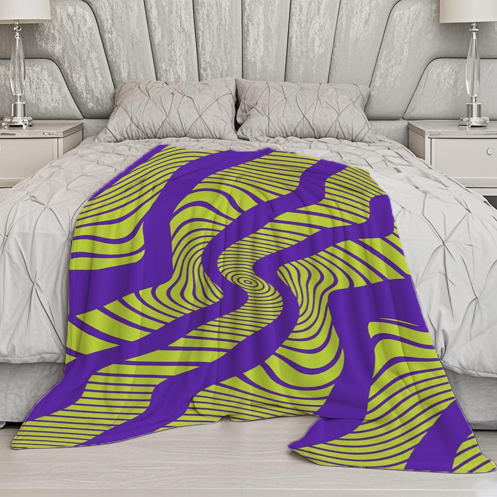 Swirly Pattern Blanket Microfiber Flannel Cover Blanket Bedroom Living Room Sofa Soft And Comfortable Home Decoration