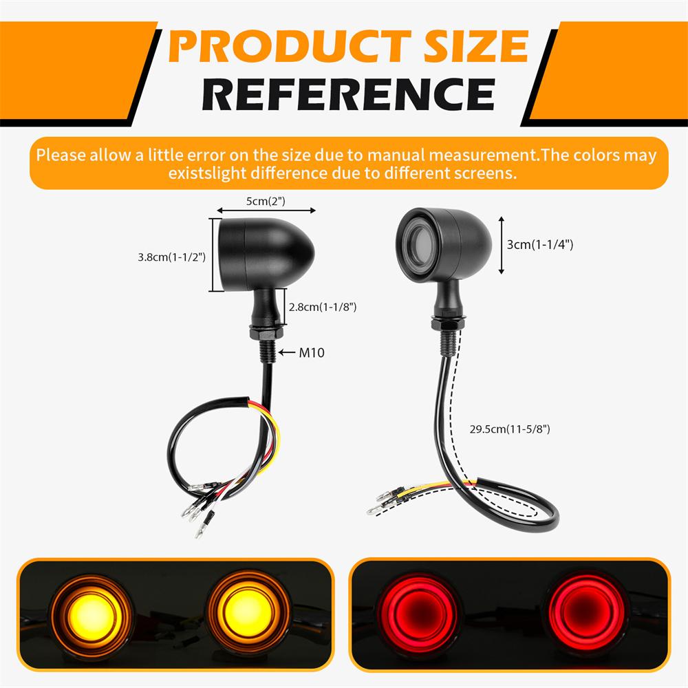 Motorcycle LED Turn Signal - Universal Bullet Style - Brake/Running Tail Light