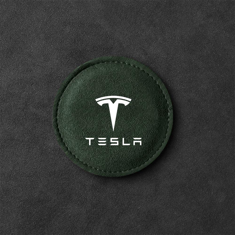 

For Tesla Model 3 Model S X Y Roadster Space-X P85D P75D Car Interior Water Cup Anti Slip Mat Fur Leather Car Coaster Valve Cap (green,For Tesla&2pcs) зелений