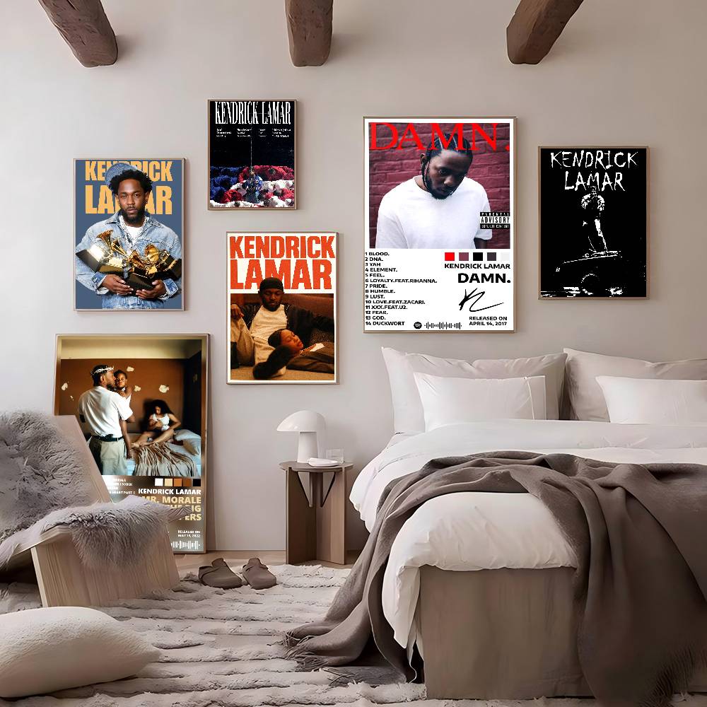 Kendrick Lamar Good Kid Maad City Hip Hop Music Album Cover Anime Posters Sticky Whitepaper Sticker DIY Room Bar Cafe Room Decor