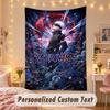 Benutzerdefinierter personalisierter Wandteppich, Jujutsu Kaisen Druck Benutzerdefinierter Name Text Wandkunst zum Aufhängen für Schlafzimmer
