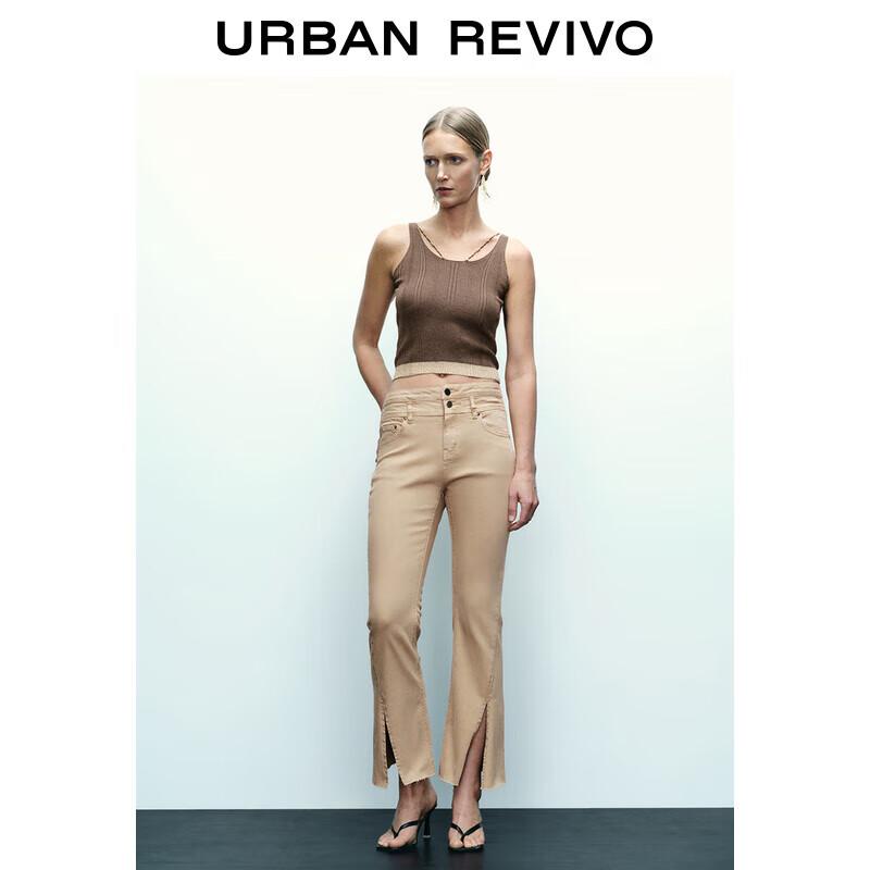 

UR 2024 Summer Women s American Retro Slim Fit Slit Flared Jeans 27