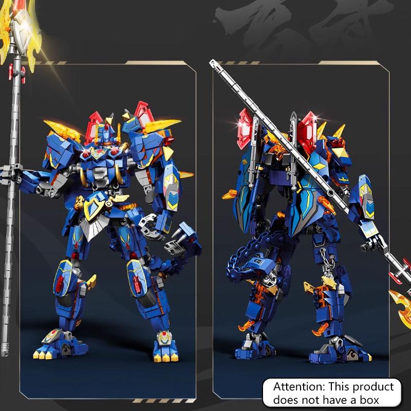 Robotické stavebnice Qinglong a Baihu, cool transformující se mecha hračky, návod na skládání puzzle DIY, narozeninové dárky pro kluky