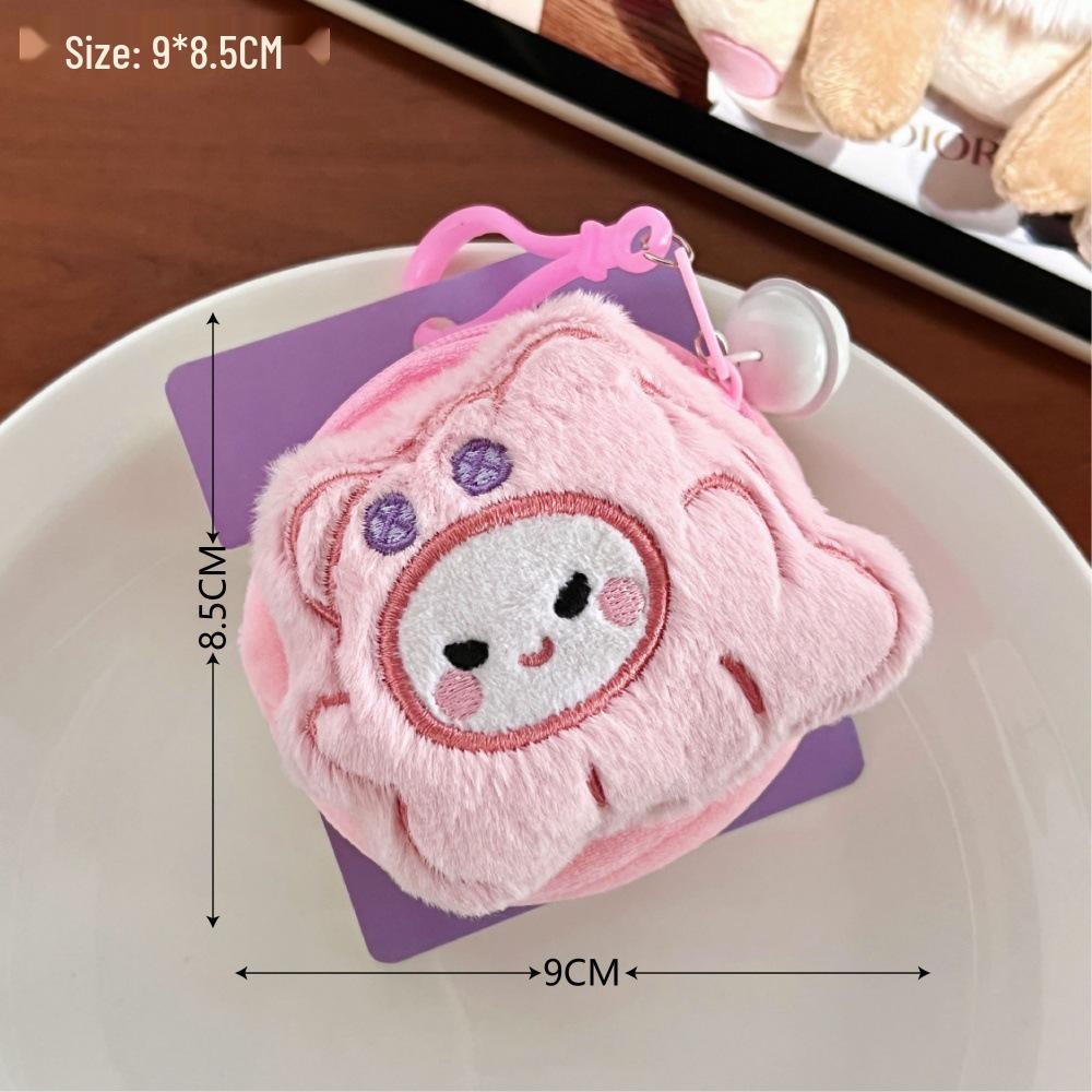 Creative Plush Coin Purse: Multifunctional Earphone, Lipstick, and Keychain Storage Pendant