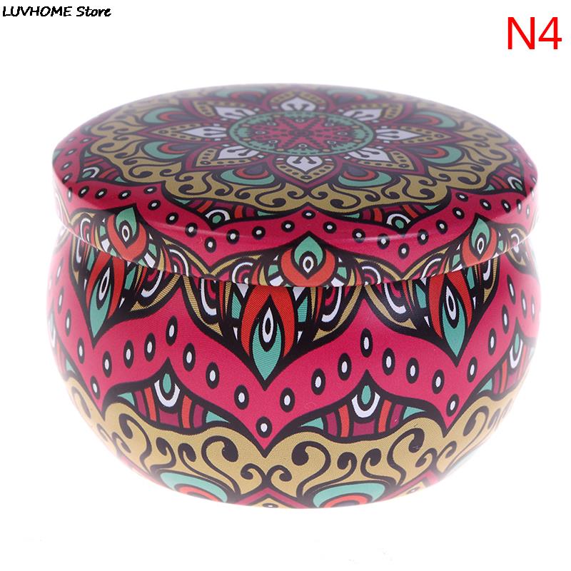 Retro Luxury Candle Jars Holder Storage Case Empty Tin Box Round Container with Lid Small Diy Candle Making Wedding Sweet Gifts