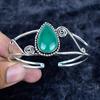 Green Onyx Gemstone Handmade 925 Sterling Silver Cuff Bangle Adjustable MM-3496