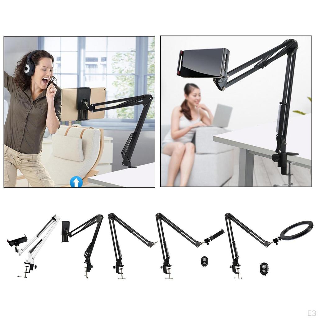 Phone Holder ,360° Rotation Clamp Stand Mount ,Flexible Long Arm Bracket for