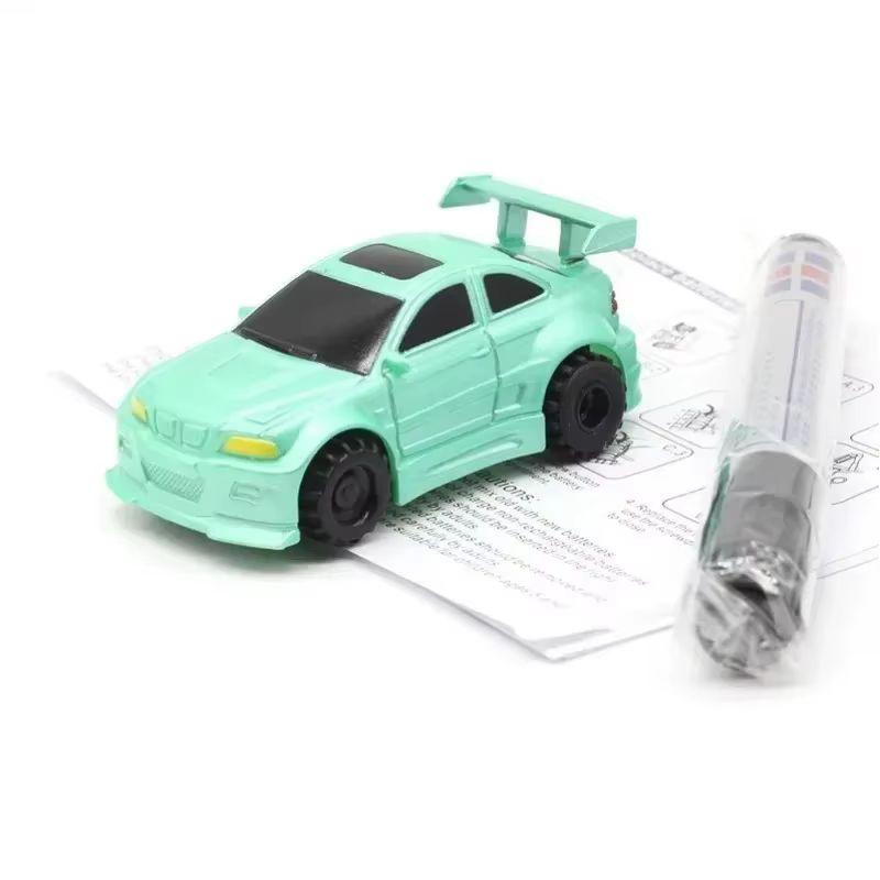 Latest Electric Induction Line With Innovative Mini Magic Writing Tool Children'S Plaything Draw Rail Car Diy Assemble Miniature Cars