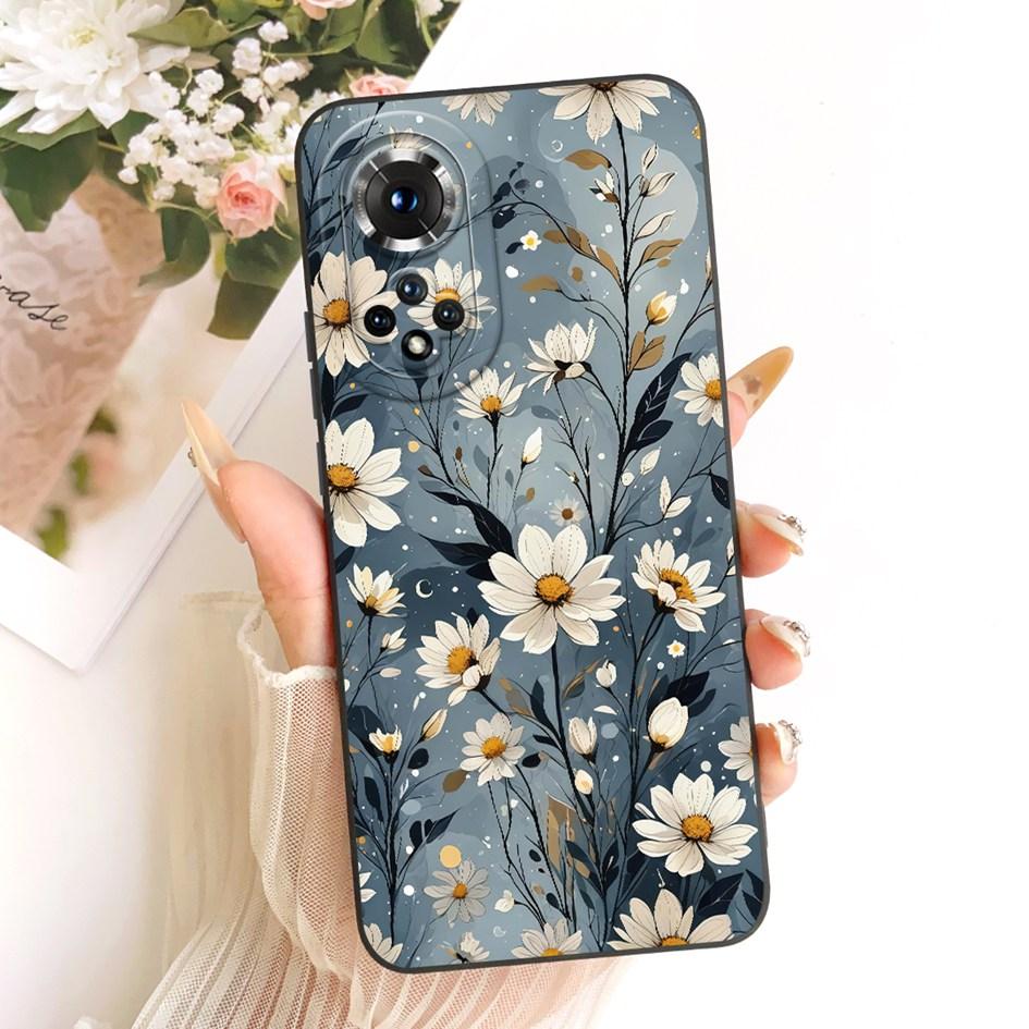 For Huawei Nova 9 Case Popular Flower Cover Soft Liquid Silicone Shockproof TPU Bumper For Huawei Nova 9 Pro Nova9 NAM-LX9 Shell