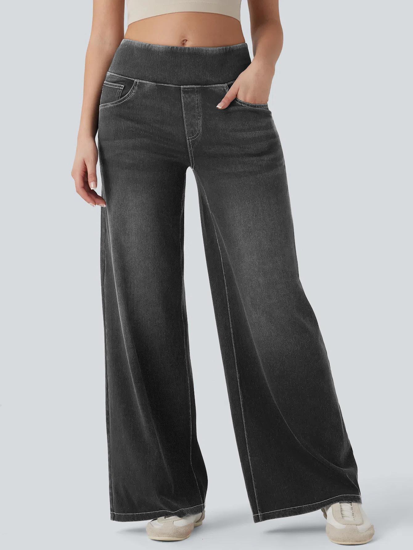 2026 Spring/Summer High-Waisted Wide-Leg Slimming Loose Denim Pants for Women Small