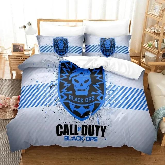 Call of Duty Black Ops Logo Bedding Set Duvet Cover Bed Set Quilt Cover Pillowcase Comforter  Queen Size Bed Linen COD