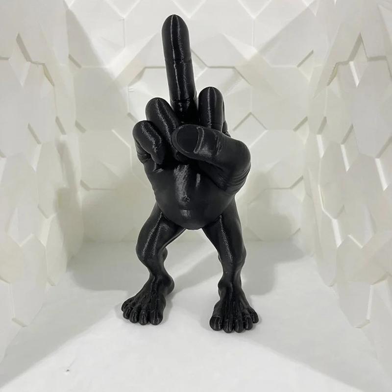 

1 шт. 3D-друковані прикраси для робочого столу. Фігурка середнього пальця з ніжками. Це кумедні прикраси для офісного столу. Кумедні іграшки. 7.5X3.5X3CM чорний