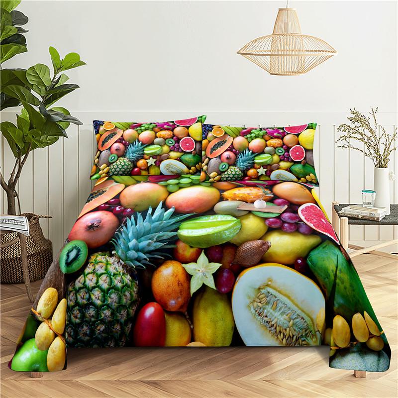 

Комплект постельного белья Fresh Fruit 0.9/1.2/1.5/1.8/2.0m с цифровой печатью из полиэстера и наволочкой 150X230cm(2Pcs)