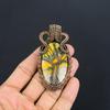 Bumble Bee Jasper Jewelry, 999 Copper Wire Wrapped Gemstone Pendant, Handmade Pendant, For Memorial Day