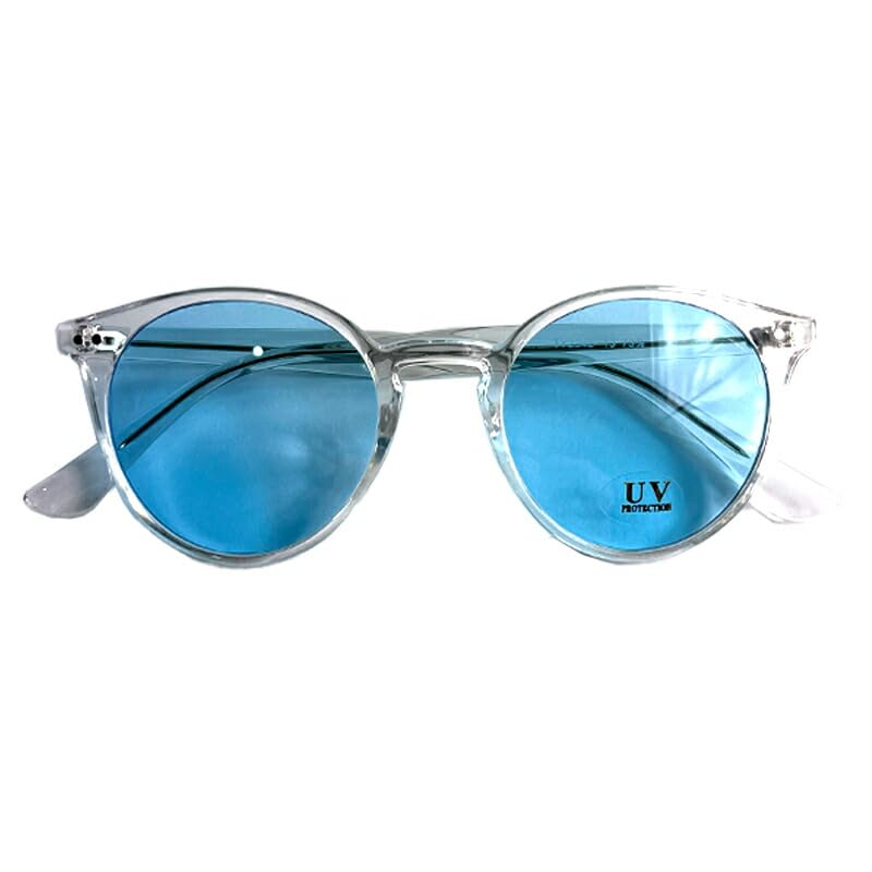 

Sunglasses for Men and Asian Clear Clear UV Fashion [Arcade] Women, Wellington, Boston, Fit, Frame, Lens, Protection, Transparent, Glasses, C-Blue