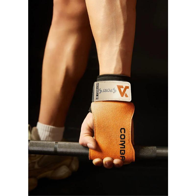 Guanti da Palestra in Pelle Trazioni Sollevamento Ginnastica Crossfit Cinghia Antiscivolo Supporto Protezione Palmo Cuscinetti Accessori Fitness