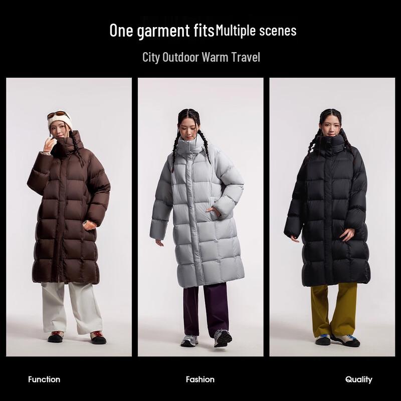 Camel Women's Mid-Length Puffer Down Jacket