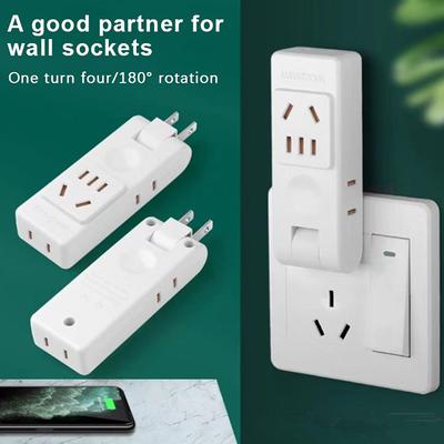 4'ü 1 Arada ABD Elektrik Prizi Döndürme Fiş Adaptörü Duvar Prizi Uzatma Seyahat Adaptörü Taşınabilir Güç Dönüştürücü